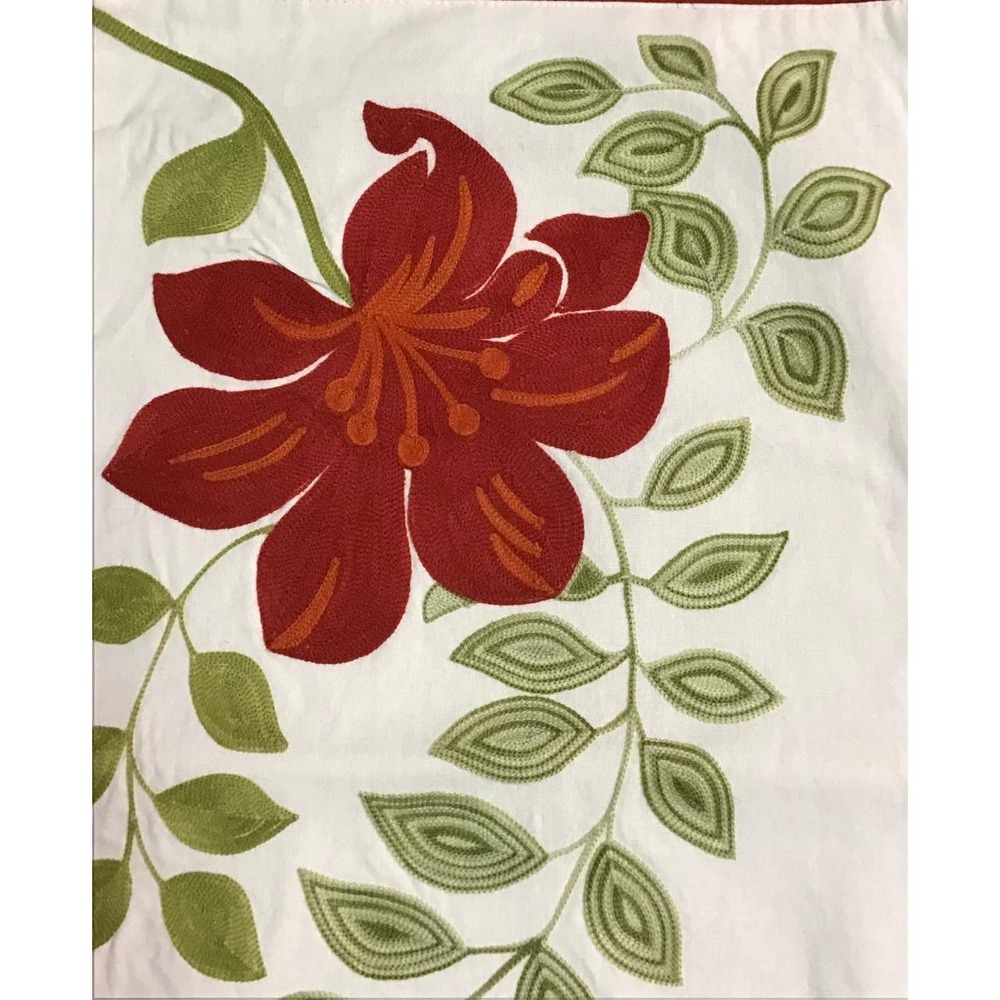 Pier 1 Imports Floral Embroidered Table Runner 14x72 Cotton Lined Boho Whimsical - Picture 8 of 12